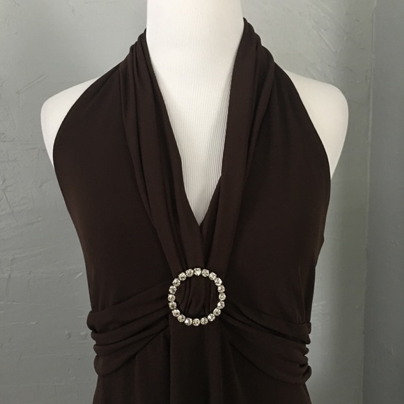 Signature by Robbie Bee Halter Dress. Size 10P - Picture 2 of 5